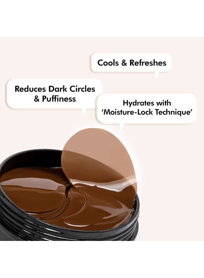 mCaffeine Coffee Hydrogel Under Eye Patches For Dark Circles & Puffiness Reduction |Winter Eye Care Routine | Eye Patch with Caffeine & Hyaluronic Acid | Moisture-Lock Technique For 2X Hydration - 30 Pairs for both Women and Men | 90G - Image 2